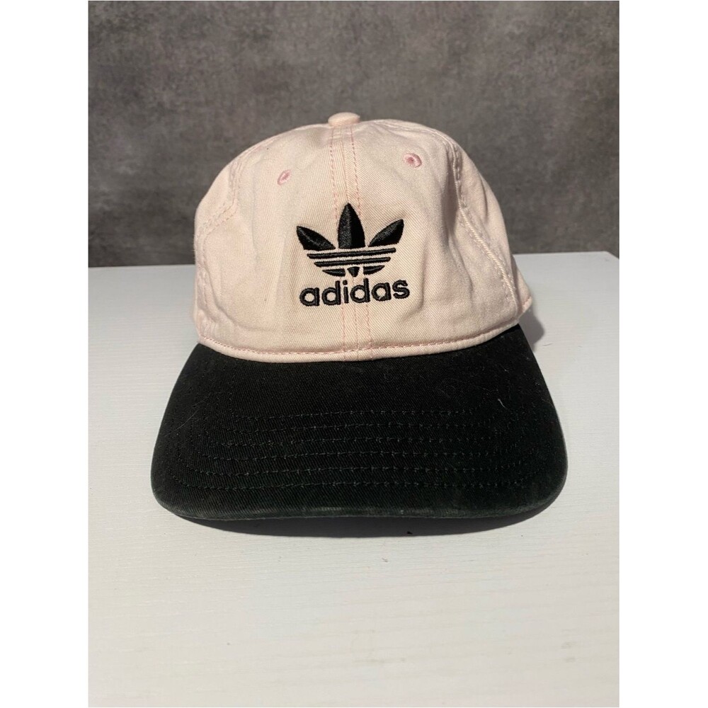 Adidas Originals Trefoil Logo Baseball Cap Light Pink Black Bill Dad Hat OSFM